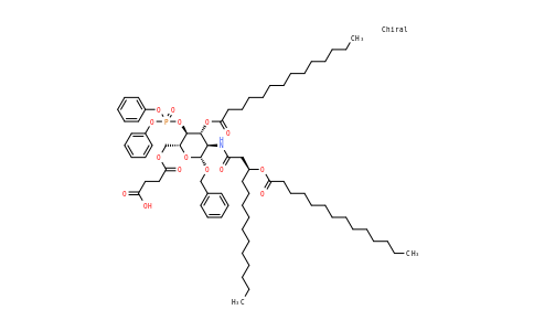 CAS No. 110611-91-1, β-D-Glucopyranoside, phenylmethyl 2-deoxy-2-[[1-oxo-3-[(1-oxotetradecyl)oxy]tetradecyl]amino]-, 4-(diphenyl phosphate) 6-(hydrogen butanedioate) 3-tetradecanoate, (S)- (9CI)