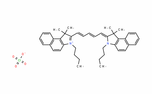 CAS No. 121482-73-3, 3-Butyl-2-[5-(3-butyl-1,3-dihydro-1,1-dimethyl-2H-benzo[e]indol-2-ylidene)-penta-1,3-dienyl]-1,1-dimethyl-1H-benzo[e]indolium perchlorate