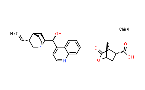 CAS No. 1233219-43-6, (1R,4R,5R)-3-oxo-2-oxabicyclo[2.2.1]heptane-5-carboxylic acid cinchonidine salt