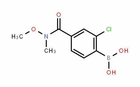 CAS No. 1451392-33-8, 4-(N,O-Dimethylhydroxylaminecarbonyl)-2-chlorophenylboronic acid