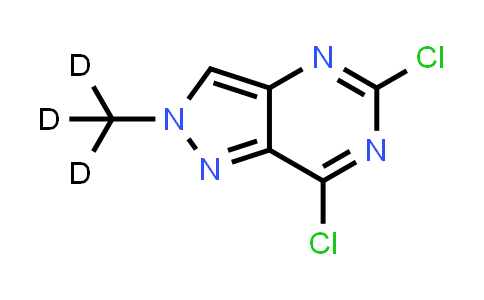 CAS No. 1630907-06-0, 5,7-dichloro-2-(2H)methyl-2H-pyrazolo[4,3-d]pyrimidine