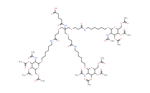 MC2B6041 | 1637413-82-1 | 5-[[1,3-ビス[3-[6-[(2R,3R,4R,5R,6R)-3-アセトアミド-4,5-ジアセチルオキシ-6-(アセチルオキシメチル)オキサン-2-イル]オキシヘキシルアミノ]-3-オキソプロポキシ]-2-[[3-[6-[(2R,3R,4R,5R,6R)-3-アセトアミド-4,5-ジアセチルオキシ-6-(アセチルオキシメチル)オキサン-2-イル]オキシヘキシルアミノ]-3-オキソプロポキシ]メチル]プロパン-2-イル]アミノ]-5-オキソペンタン酸