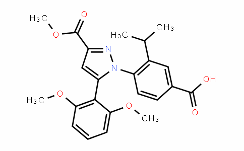 184163-80-2 | 1-(4-carboxy-2-isopropyl-phenyl)-5-(2,6-dimethoxy-phenyl)-1H-pyrazole-3-carboxylic acid methyl ester