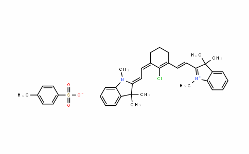 CAS No. 205744-92-9, 2-[2-[2-Chloro-3-[2-(1,3-dihydro-1,3,3-trimethyl-2H-indol-2-ylidene)-ethylidene]-1-cyclohexen-1-yl]-ethenyl]-1,3,3-trimethyl-3H-indolium 4-methylbenzenesulfonate