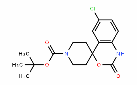 CAS No. 332187-61-8, tert-butyl 6-chloro-2-oxospiro[1H-3,1-benzoxazine-4,4'-piperidine]-1'-carboxylate