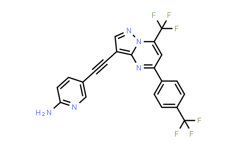 DY584131 | 911115-16-7 | 5-((7-(Trifluoromethyl)-5-(4-(trifluoromethyl)phenyl)pyrazolo[1,5-a]pyrimidin-3-yl)ethynyl)pyridin-2-amine