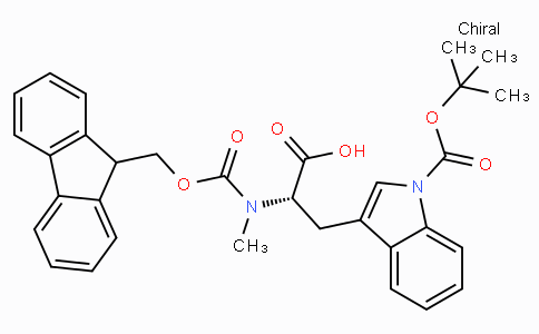 CAS No. 197632-75-0, (S)-2-((((9H-Fluoren-9-yl)methoxy)carbonyl)(methyl)amino)-3-(1-(tert-butoxycarbonyl)-1H-indol-3-yl)propanoic acid