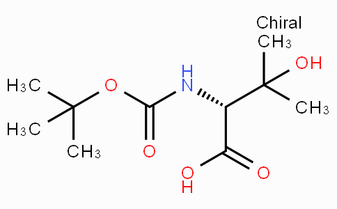CAS No. 288159-40-0, (R)-2-((tert-Butoxycarbonyl)amino)-3-hydroxy-3-methylbutanoic acid