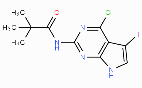 CAS No. 149765-16-2, N-(4-Chloro-5-iodo-7H-pyrrolo[2,3-d]pyrimidin-2-yl)-2,2-dimethylpropionamide