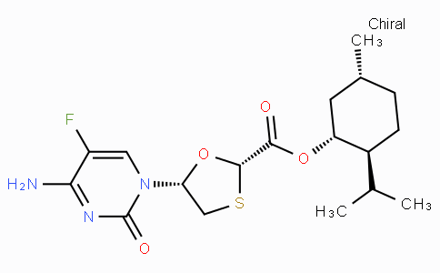 CAS No. 147126-75-8, (2S,5R)-(1R,2S,5R)-2-Isopropyl-5-methylcyclohexyl 5-(4-amino-5-fluoro-2-oxopyrimidin-1(2H)-yl)-1,3-oxathiolane-2-carboxylate