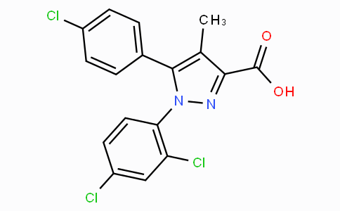 CAS No. 162758-35-2, 5-(4-Chlorophenyl)-1-(2,4-dichlorophenyl)-4-methyl-1H-pyrazole-3-carboxylic acid