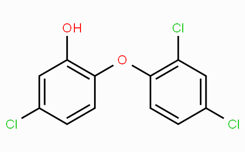 CAS No. 3380-34-5, 5-Chloro-2-(2,4-dichlorophenoxy)phenol