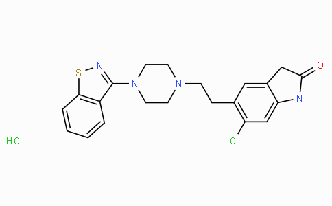 CAS No. 122883-93-6, 5-(2-(4-(Benzo[d]isothiazol-3-yl)piperazin-1-yl)ethyl)-6-chloroindolin-2-one hydrochloride