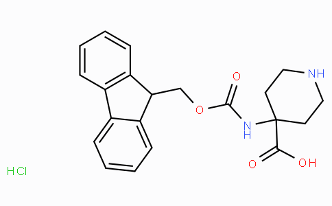 CAS No. 368866-09-5, 4-((((9H-Fluoren-9-yl)methoxy)carbonyl)amino)piperidine-4-carboxylic acid hydrochloride