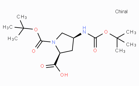 CAS No. 254881-69-1, (2S,4S)-1-(tert-Butoxycarbonyl)-4-((tert-butoxycarbonyl)amino)pyrrolidine-2-carboxylic acid