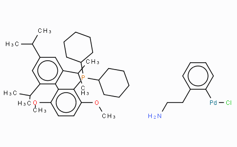 CAS No. 1148148-01-9, Chloro(2-(dicyclohexylphosphino)-3,6-dimethoxy-2',4',6'-triisopropyl-1,1'-biphenyl)(2-(2-aminoethyl)phenyl)palladium(II)