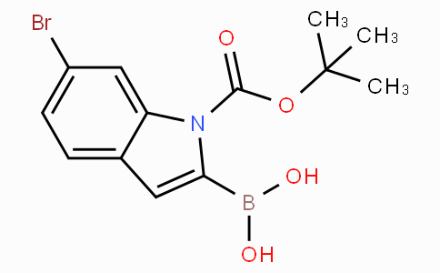 CAS No. 1217500-59-8, (6-Bromo-1-(tert-butoxycarbonyl)-1H-indol-2-yl)boronic acid
