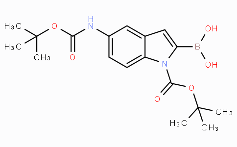 CAS No. 913388-66-6, (1-(tert-Butoxycarbonyl)-5-((tert-butoxycarbonyl)amino)-1H-indol-2-yl)boronic acid