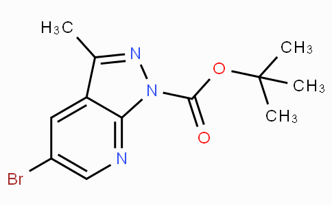 CAS No. 916258-24-7, tert-Butyl 5-bromo-3-methyl-1H-pyrazolo[3,4-b]pyridine-1-carboxylate
