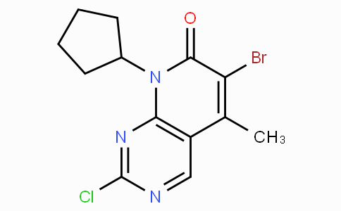 CAS No. 1016636-76-2, 6-Bromo-2-chloro-8-cyclopentyl-5-methylpyrido[2,3-d]pyrimidin-7(8H)-one
