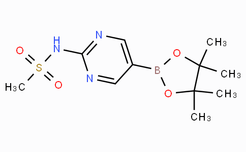 CAS No. 1218789-36-6, N-(5-(4,4,5,5-Tetramethyl-1,3,2-dioxaborolan-2-yl)pyrimidin-2-yl)methanesulfonamide