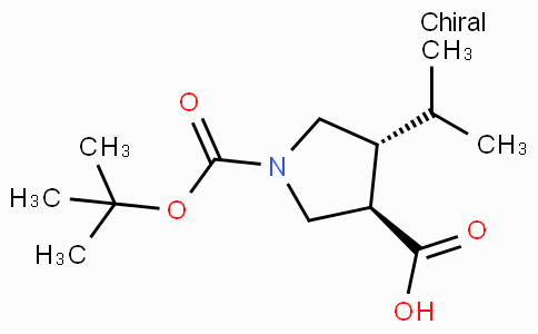 CAS No. 1212348-80-5, (3R,4R)-1-(tert-Butoxycarbonyl)-4-isopropylpyrrolidine-3-carboxylic acid