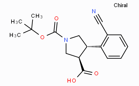 CAS No. 1161787-84-3, (3R,4S)-1-(tert-Butoxycarbonyl)-4-(2-cyanophenyl)pyrrolidine-3-carboxylic acid
