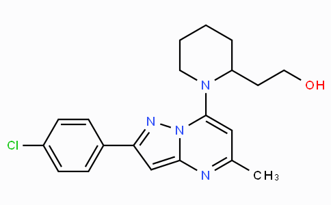 CAS No. 841253-81-4, 2-(1-(2-(4-Chlorophenyl)-5-methylpyrazolo[1,5-a]pyrimidin-7-yl)piperidin-2-yl)ethanol