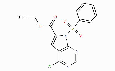 CAS No. 1987286-78-1, Ethyl 4-chloro-7-(phenylsulfonyl)-7H-pyrrolo[2,3-d]pyrimidine-6-carboxylate