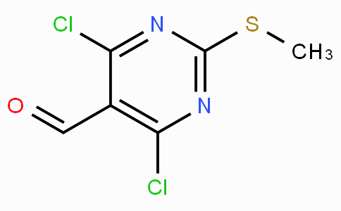 CAS No. 33097-11-9, 4,6-Dichloro-2-(methylthio)pyrimidine-5-carbaldehyde