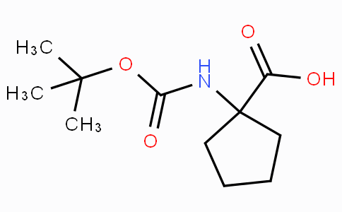 CAS No. 35264-09-6, 1-((tert-Butoxycarbonyl)amino)cyclopentanecarboxylic acid
