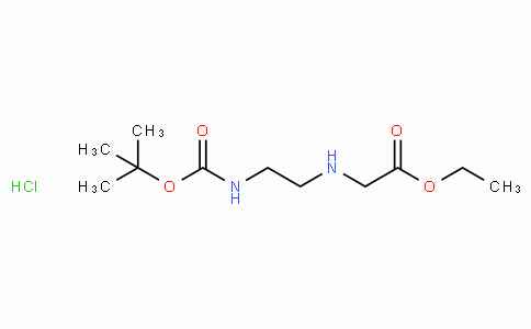 CAS No. 347890-34-0, Ethyl 2-((2-((tert-butoxycarbonyl)amino)ethyl)amino)acetate hydrochloride
