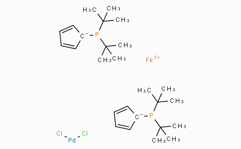 CAS No. 95408-45-0, 1,1'-Bis(di-tert-Butylphosphino)ferrocene-palladium dichloride