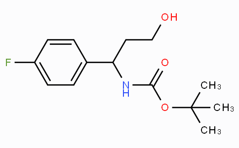 CAS No. 862466-16-8, tert-Butyl (1-(4-fluorophenyl)-3-hydroxypropyl)carbamate