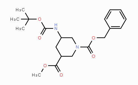 CAS No. 1221819-24-4, 1-Benzyl 3-methyl 5-(tert-butoxycarbonylamino)-piperidine-1,3-dicarboxylate