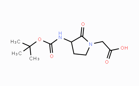 CAS No. 116339-45-8, 2-(3-(tert-Butoxycarbonylamino)-2-oxopyrrolidin-1-yl)acetic acid