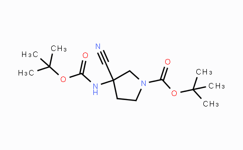CAS No. 1364663-43-3, tert-Butyl 3-(tert-butoxycarbonylamino)-3-cyanopyrrolidine-1-carboxylate