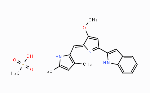 CAS No. 803712-79-0, 2-(2-((3,5-Dimethyl-1H-pyrrol-2-yl)methylene)-3-methoxy-2H-pyrrol-5-yl)-1H-indole methanesulfonate