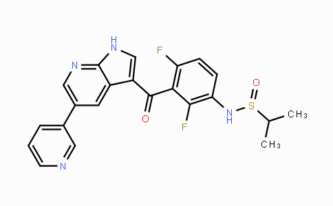 CAS No. 918505-61-0, N-(2,4-Difluoro-3-(5-(pyridin-3-yl)-1H-pyrrolo[2,3-b]-pyridine-3-carbonyl)phenyl)propane-2-sulfinamide