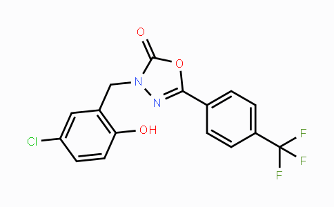 CAS No. 202821-81-6, 3-(5-Chloro-2-hydroxybenzyl)-5-(4-(trifluoromethyl)-phenyl)-1,3,4-oxadiazol-2(3H)-one