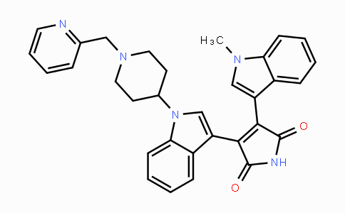 CAS No. 170364-57-5, 3-(1-Methyl-1H-indol-3-yl)-4-(1-(1-(pyridin-2-ylmethyl)-piperidin-4-yl)-1H-indol-3-yl)-1H-pyrrole-2,5-dione