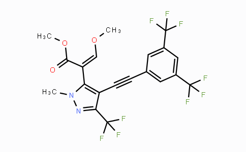 CAS No. 331236-98-7, Methyl 2-(4-((3,5-bis(trifluoromethyl)phenyl)ethynyl)-1-methyl-3-(trifluoromethyl)-1H-pyrazol-5-yl)-3-methoxyacrylate