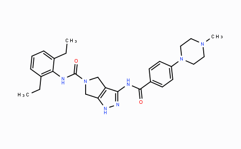 CAS No. 398493-79-3, N-(2,6-Diethylphenyl)-4,6-dihydro-3-[[4-(4-methyl-1-piperazinyl)-benzoyl]amino]pyrrolo[3,4-c]pyrazole-5(1H)-carboxamide