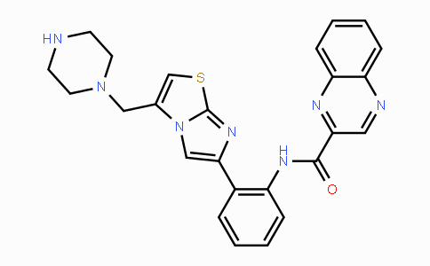 CAS No. 925434-55-5, N-(2-(3-(Piperazin-1-ylmethyl)imidazo[2,1-b]thiazol-6-yl)phenyl)quinoxaline-2-carboxamide