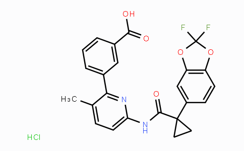 CAS No. 1160221-26-0, 3-(6-(1-(2,2-Difluorobenzo[d][1,3]dioxol-5-yl)cyclopropanecarboxamido)-3-methylpyridin-2-yl)benzoic acid hydrochloride