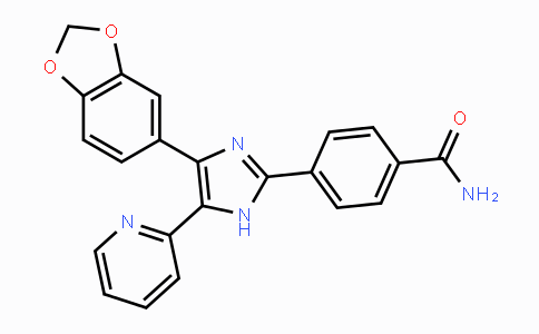 CAS No. 301836-41-9, 4-(4-(Benzo[d][1,3]dioxol-5-yl)-5-(pyridin-2-yl)-1H-imidazol-2-yl)benzamide