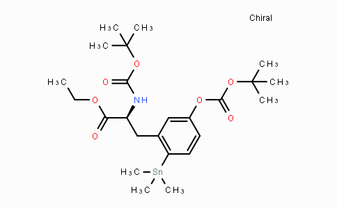 CAS No. 845882-24-8, (S)-Ethyl 2-((tert-butoxycarbonyl)amino)-3-(5-((tert-butoxycarbonyl)-oxy)-2-(trimethylstannyl)phenyl)propanoate