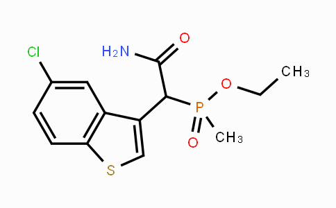 CAS No. 1206680-28-5, Ethyl (2-amino-1-(5-chlorobenzo[b]thiophen-3-yl)-2-oxoethyl)(methyl)phosphinate