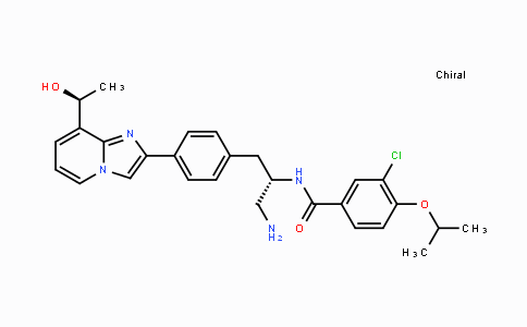 CAS No. 1240137-87-4, N-((S)-1-Amino-3-(4-(8-((S)-1-hydroxyethyl)imidazo[1,2-a]pyridin-2-yl)phenyl)propan-2-yl)-3-chloro-4-isopropoxybenzamide