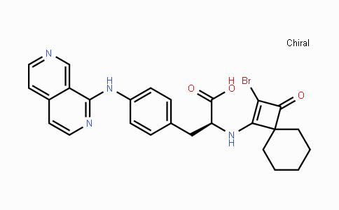 CAS No. 455264-31-0, (S)-3-(4-((2,7-Naphthyridin-1-yl)amino)phenyl)-2-((2-bromo-3-oxospiro[3.5]non-1-en-1-yl)amino)propanoic acid